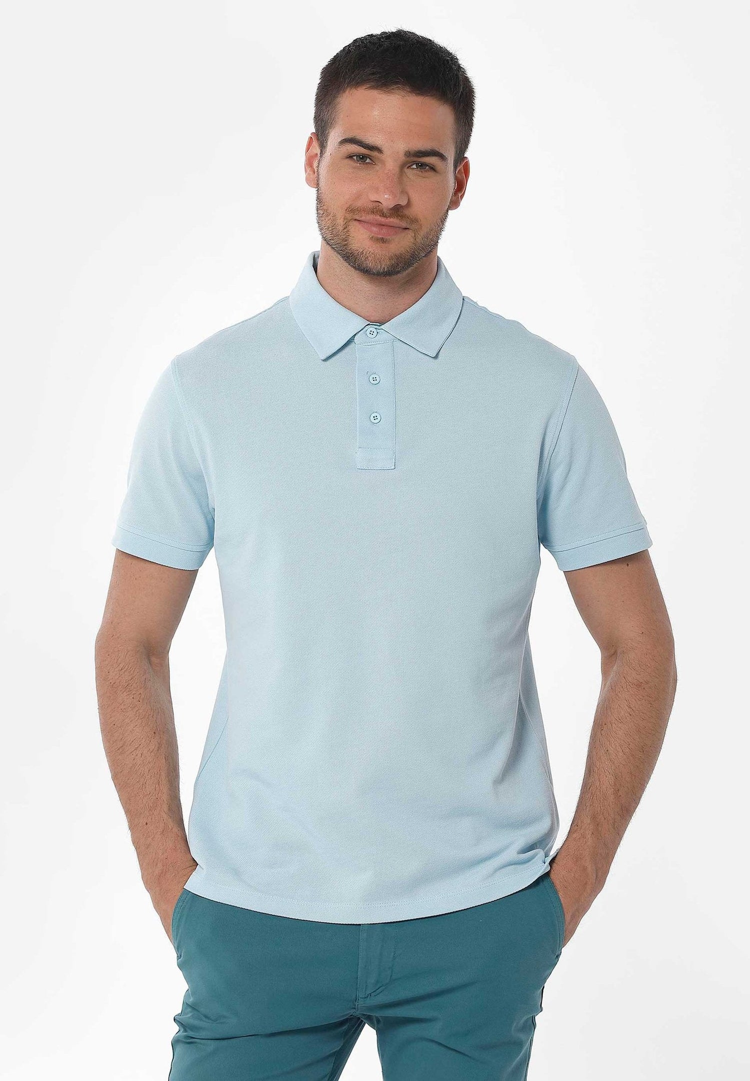 Men's Pique Polo T-Shirt Blue