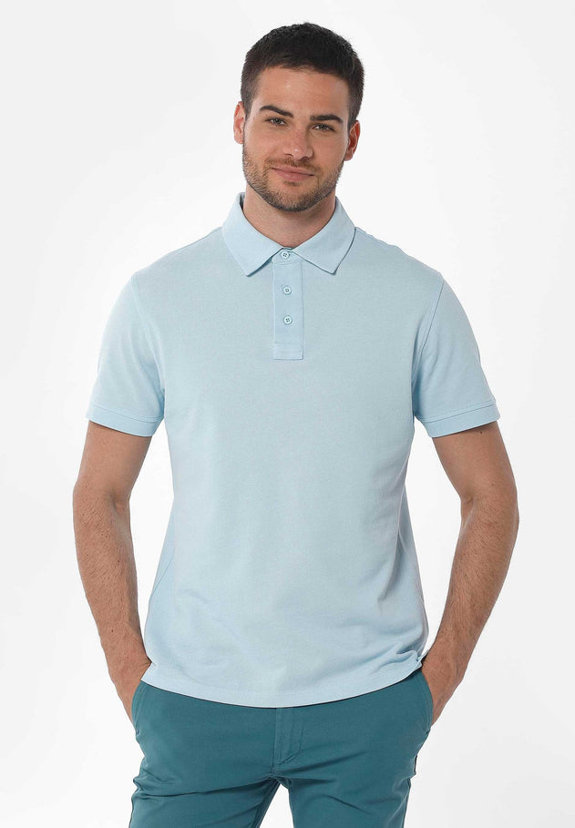 Men's Pique Polo T-Shirt Blue
