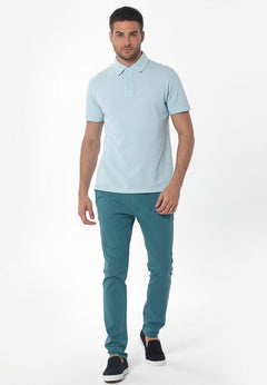Men's Pique Polo T-Shirt Blue