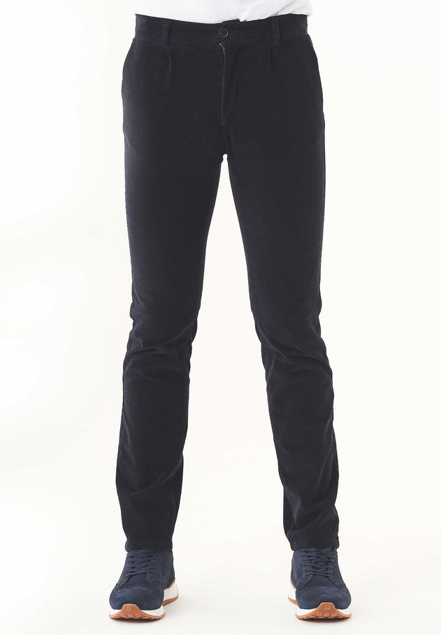 Heren Corduroy Broek Dark Navy