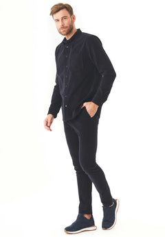 Heren Corduroy Broek Dark Navy