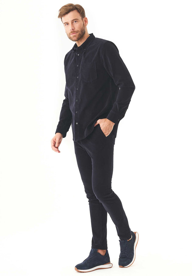 Heren Corduroy Broek Dark Navy
