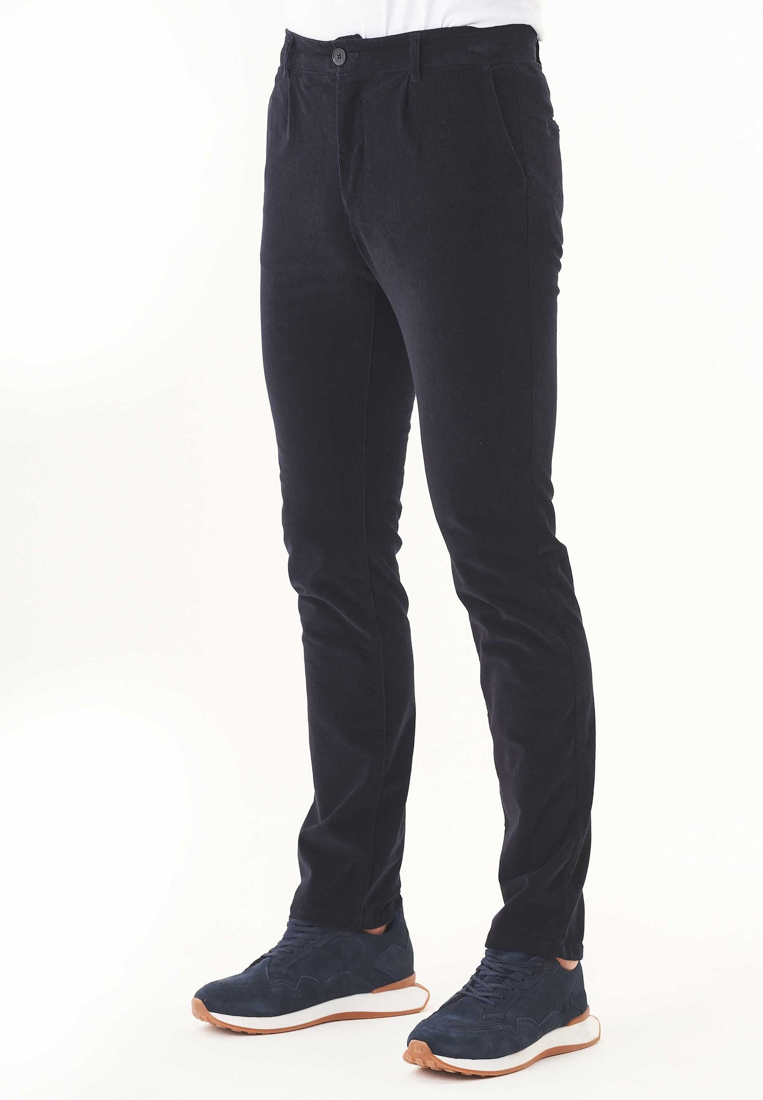 Heren Corduroy Broek Dark Navy