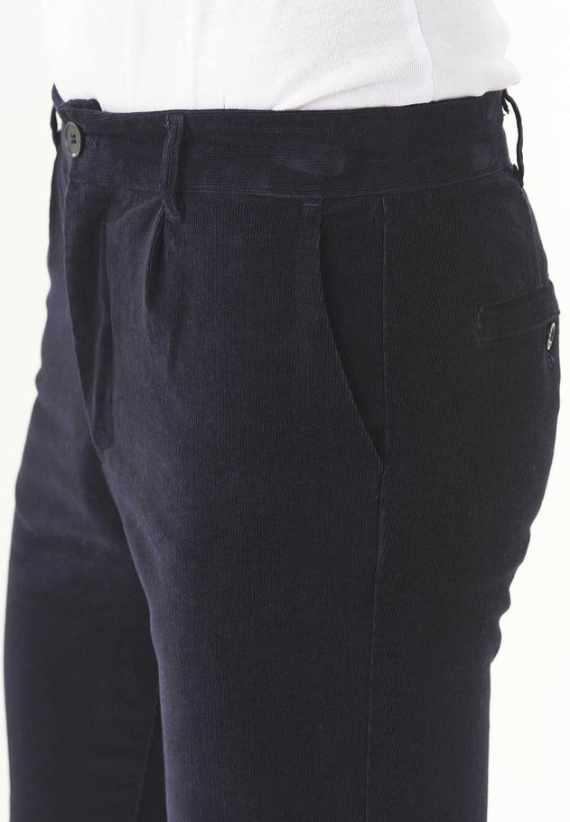 Heren Corduroy Broek Dark Navy