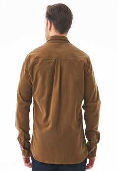 Men's Corduroy Button-Up Shirt Camel