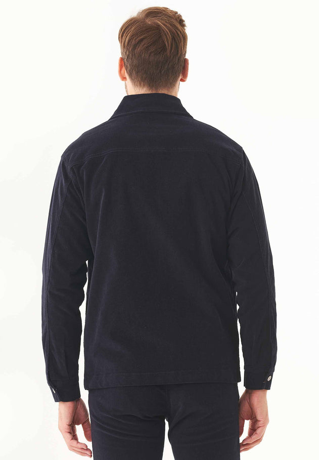 Men's Full Zip Corduroy Overshirt Dark Navy