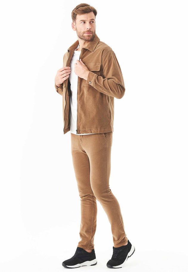 Men's Slim Fit Corduroy Trousers Camel