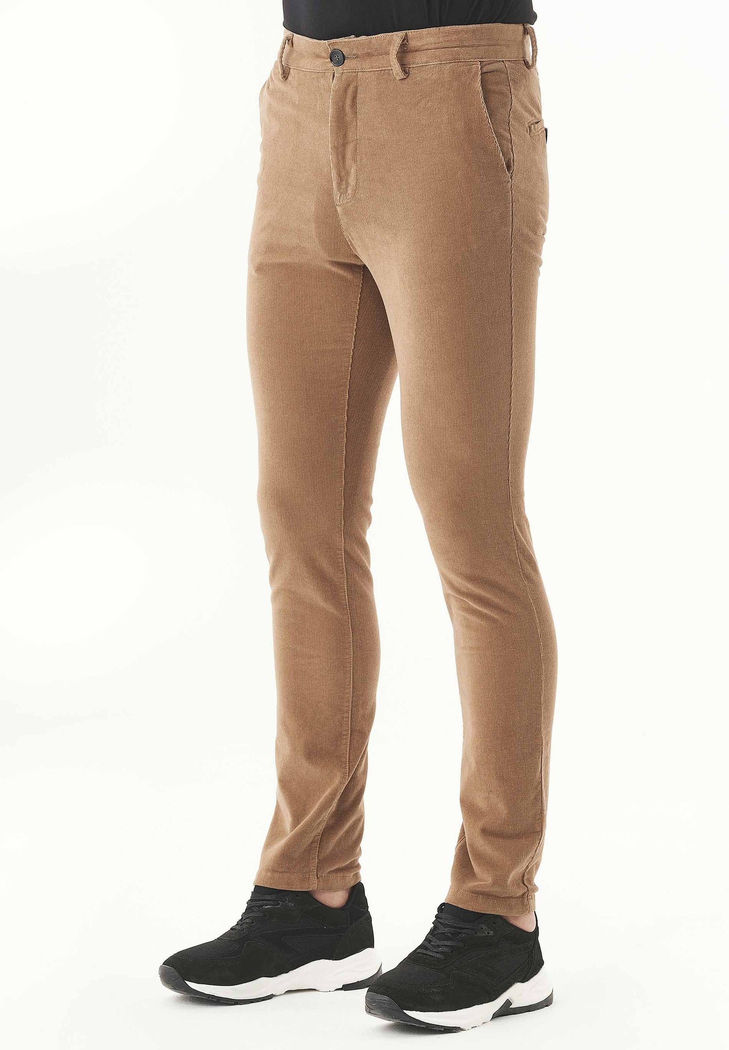 Men's Slim Fit Corduroy Trousers Camel