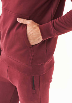 Men's Soft Touch Hoodie With Sleeve Pocket Bordeaux