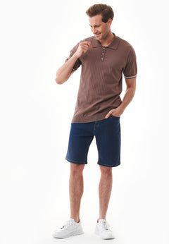 Heren Denim short Mid Blue
