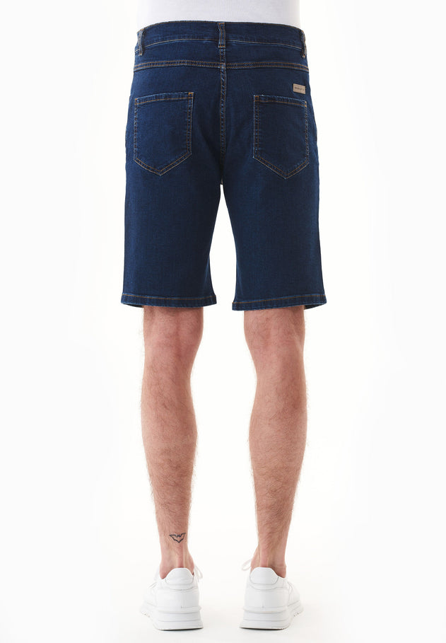 Heren Denim short Mid Blue