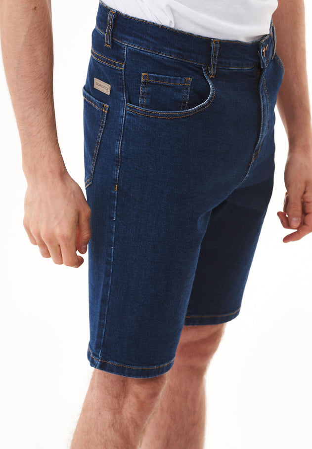 Heren Denim short Mid Blue