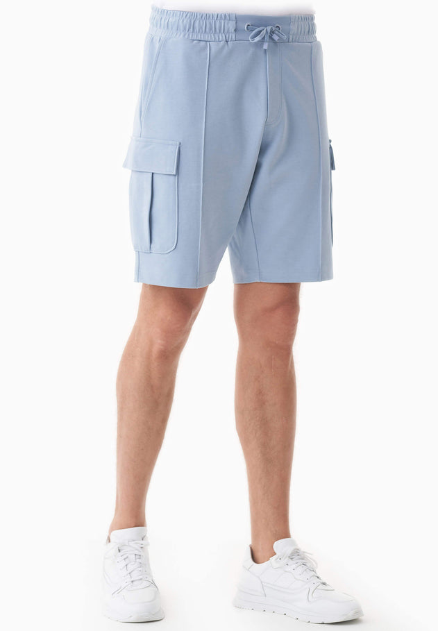 Heren Piqué Cargo Sweatshort Ice Blue