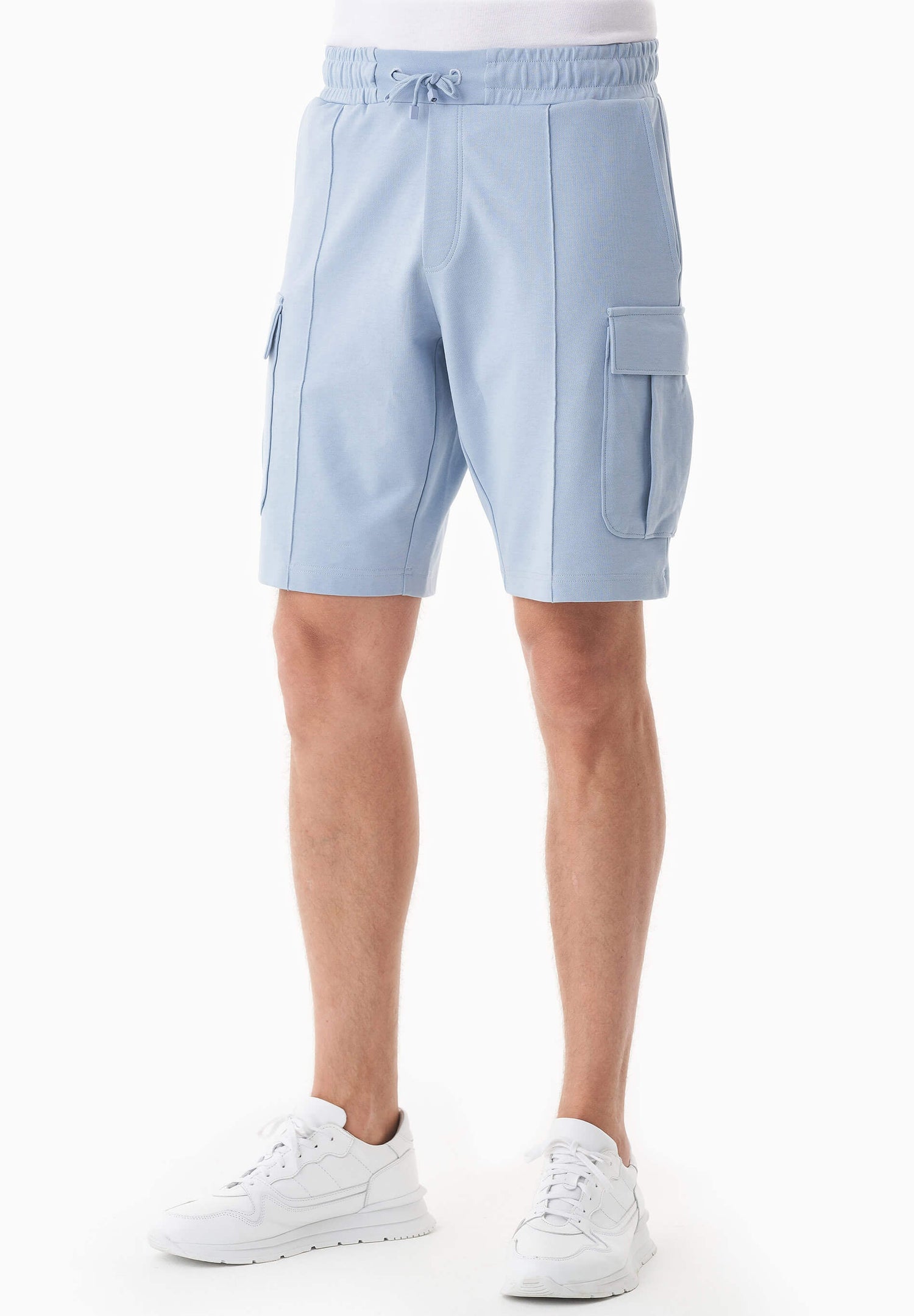 Heren Piqué Cargo Sweatshort Ice Blue