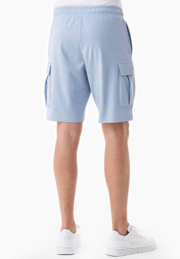 Heren Piqué Cargo Sweatshort Ice Blue