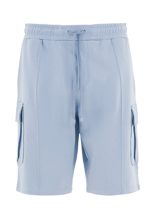 Heren Piqué Cargo Sweatshort Ice Blue