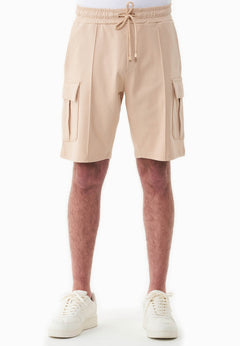 Men's Piqué Cargo Sweatshorts Soft Beige