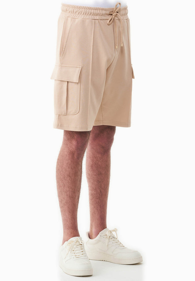 Men's Piqué Cargo Sweatshorts Soft Beige