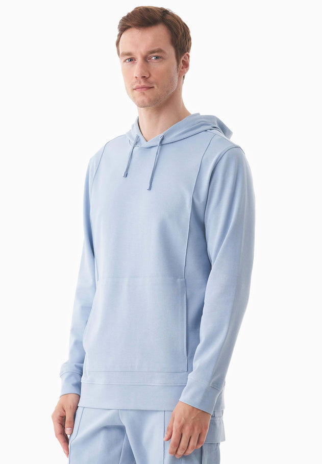 Heren Piqué Hoodie IJsblauw