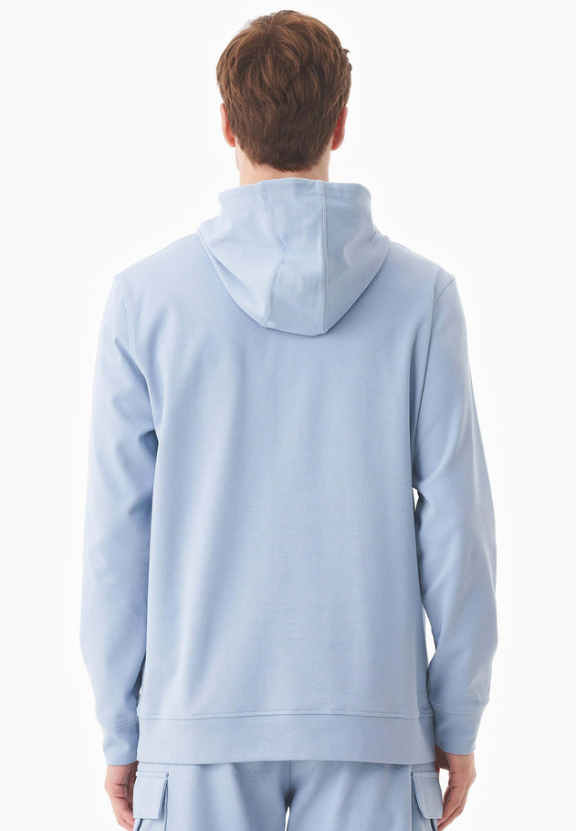 Heren Piqué Hoodie IJsblauw