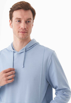Heren Piqué Hoodie IJsblauw