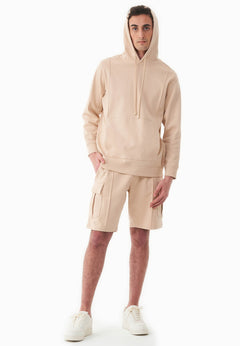 Men's Organic Cotton Pique Hoodie Soft Beige
