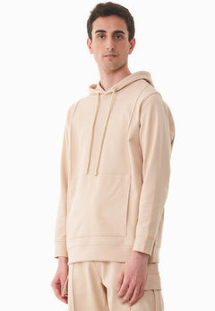 Men's Organic Cotton Pique Hoodie Soft Beige