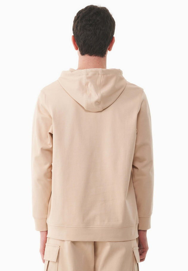 Men's Organic Cotton Pique Hoodie Soft Beige