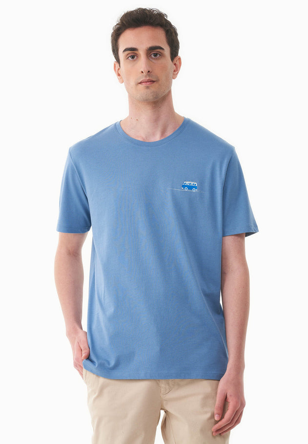Heren Modalmix Kleinbus T-shirt Coronet Blue