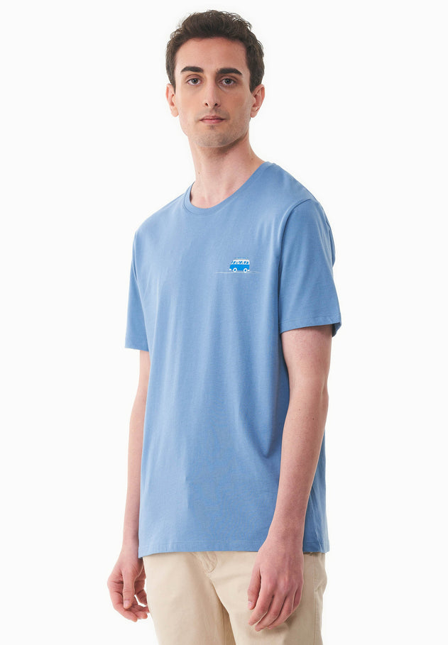 Heren Modalmix Kleinbus T-shirt Coronet Blue