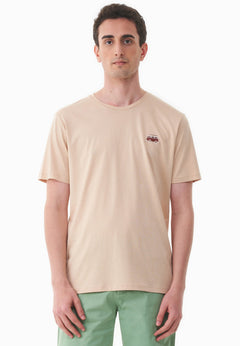 Heren Modalmix Kleinbus T-shirt Soft Beige