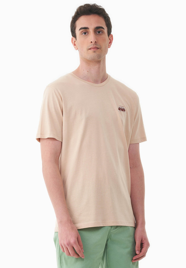 Heren Modalmix Kleinbus T-shirt Soft Beige
