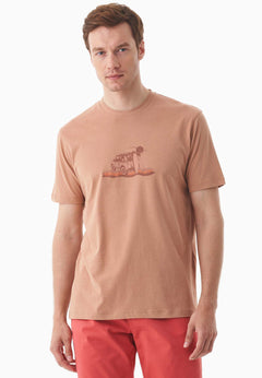 Heren Sunset Surf T-shirt Tan