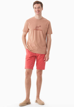 Heren Sunset Surf T-shirt Tan