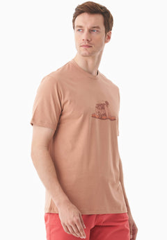 Heren Sunset Surf T-shirt Tan