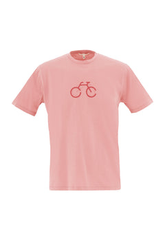Heren Fietsprint T-shirt Flamingo Pink