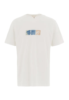 Men's Palm Tree Print Organic Cotton T-Shirt Off White
