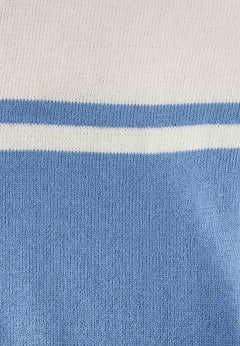 Heren Gebreid T-shirt Ecru / Coronet Blue