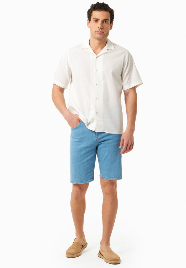 Heren Denim Bermudashort Lichtblauw