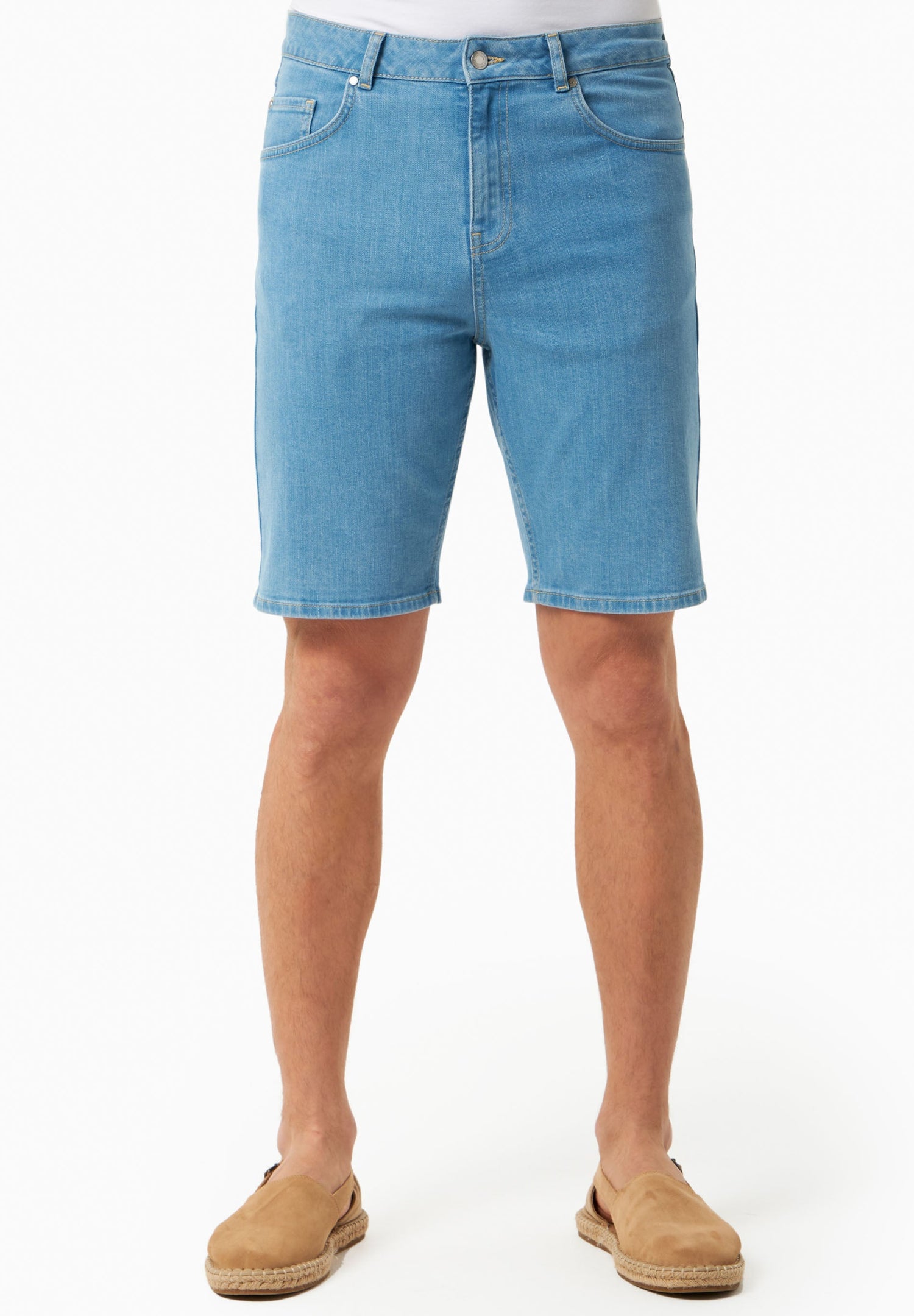 Heren Denim Bermudashort Lichtblauw