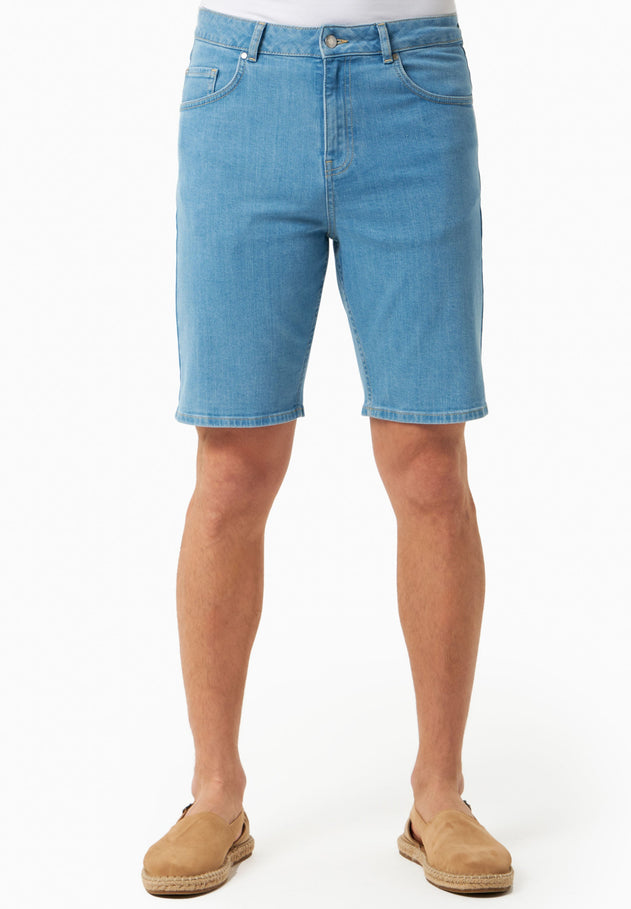 Heren Denim Bermudashort Lichtblauw