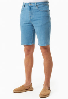 Heren Denim Bermudashort Lichtblauw