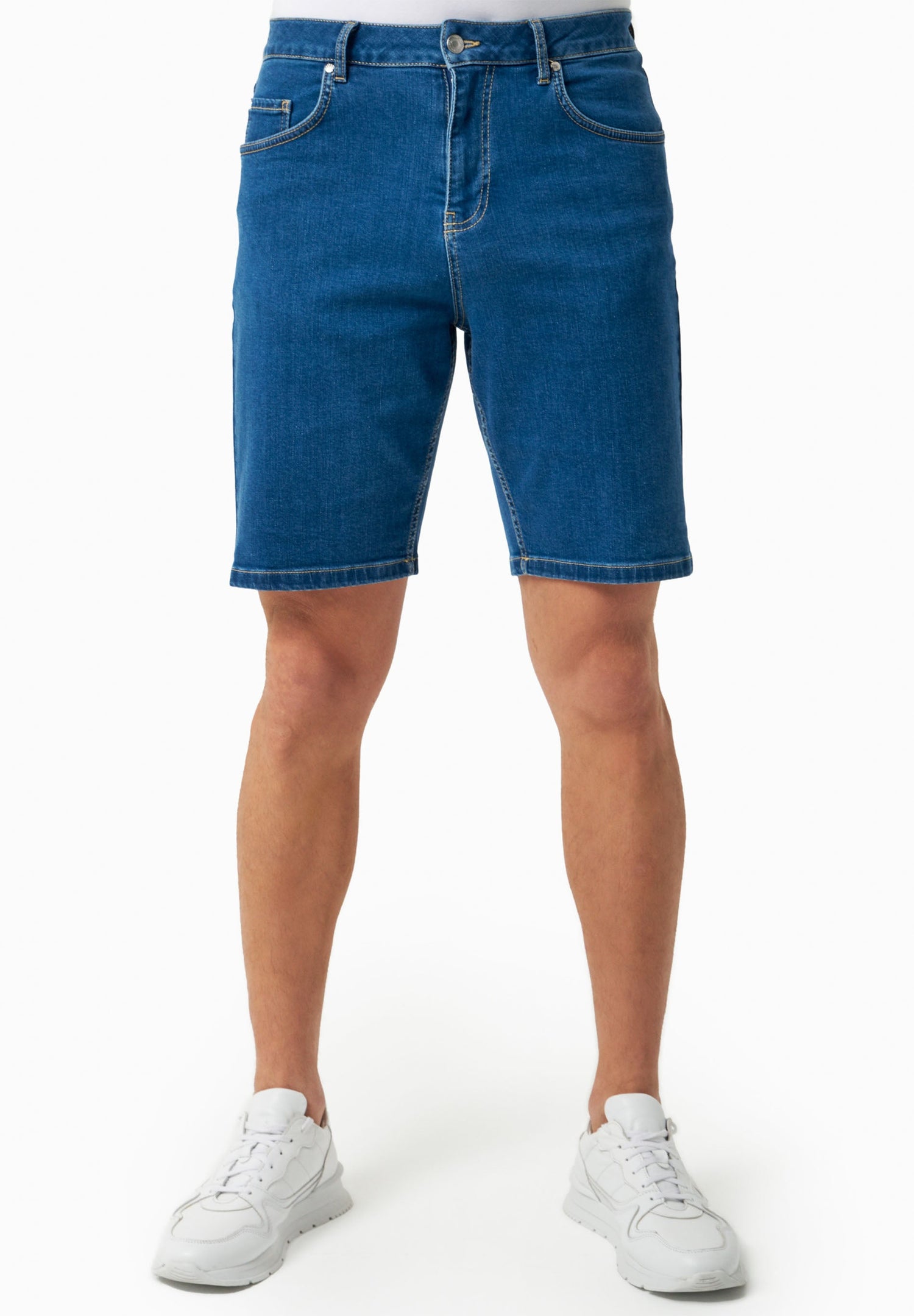 Heren Denim Bermudashort Medium Blue