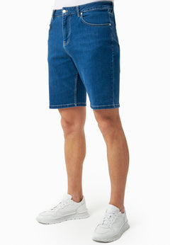 Heren Denim Bermudashort Medium Blue
