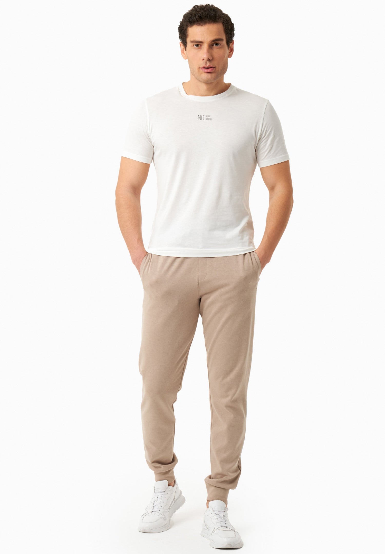 Heren Modalmix Joggingbroek Zand