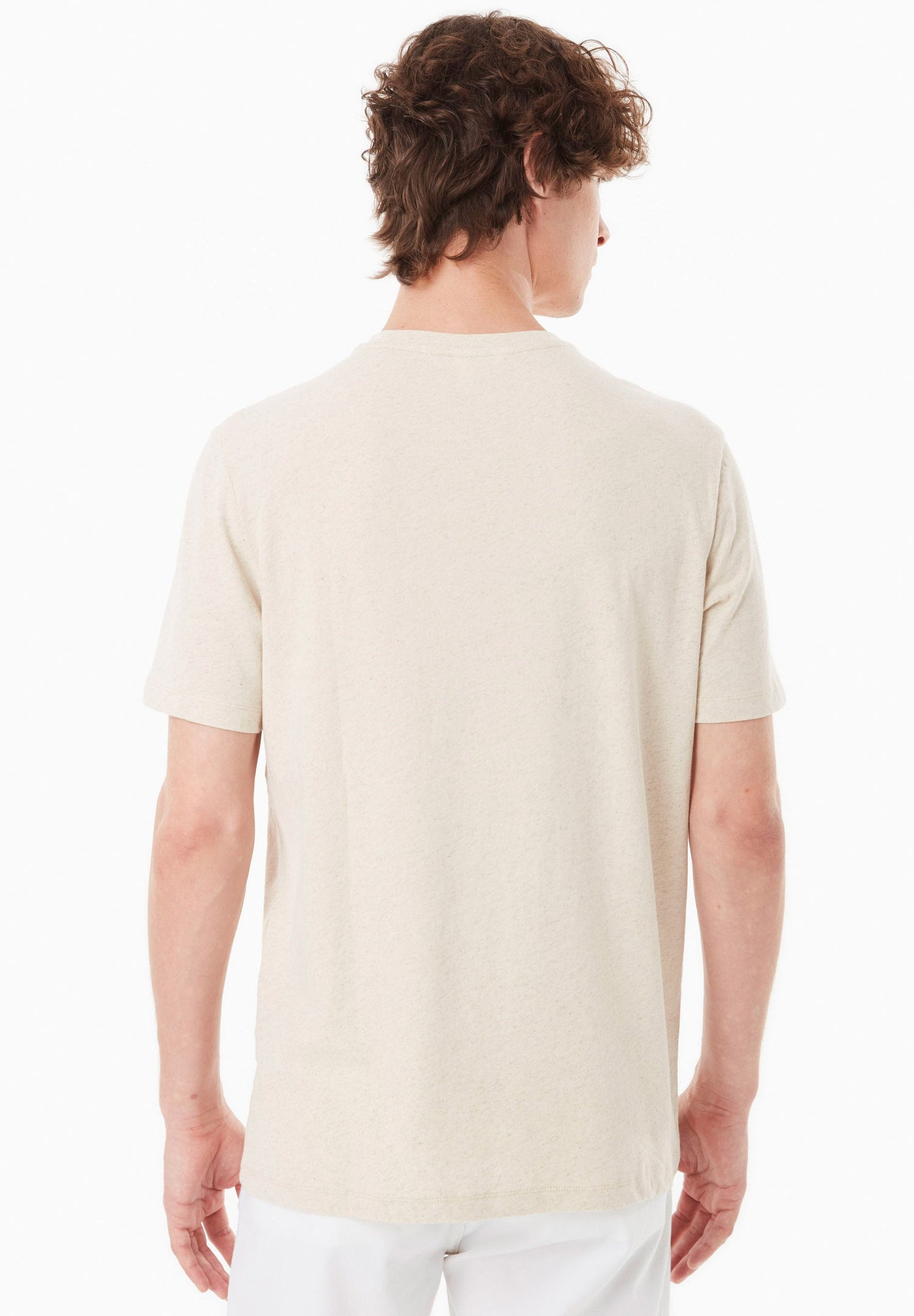 Heren Linnenmix T-shirt Naturel