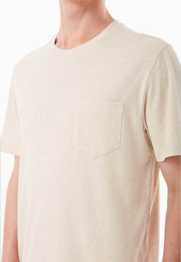 Heren Linnenmix T-shirt Naturel