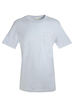 Heren Linnenmix T-shirt Niagara Blue