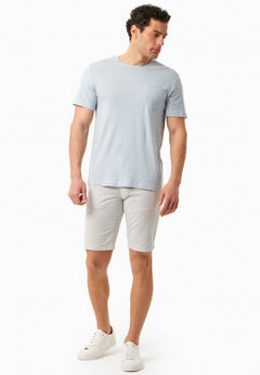 Heren Linnenmix T-shirt Niagara Blue
