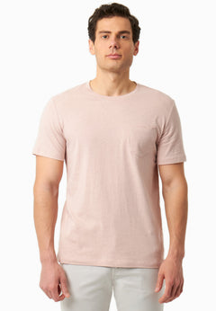 Heren Linnenmix T-shirt Pastel Pink